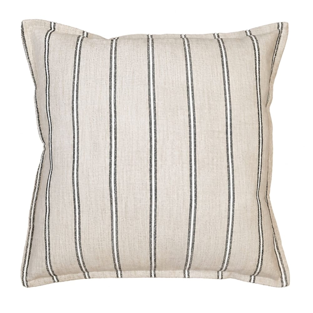 Housse de coussin 100% coton rayures rustiques lourmarin beige 60x60