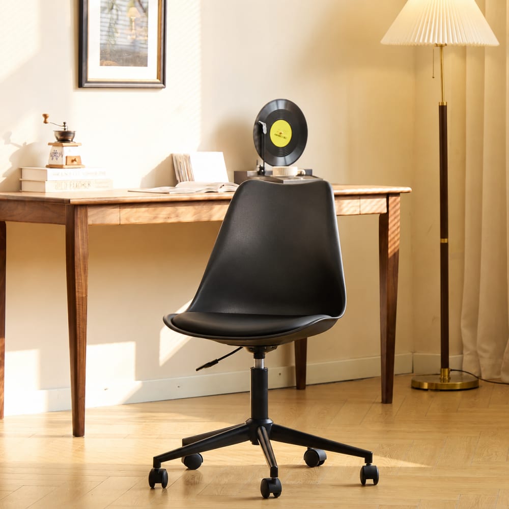 Nordlys Bürostuhl aus Metall und Polypropylen Schwarz style modern Schwarz Öko-Tex Zertifikat Harz