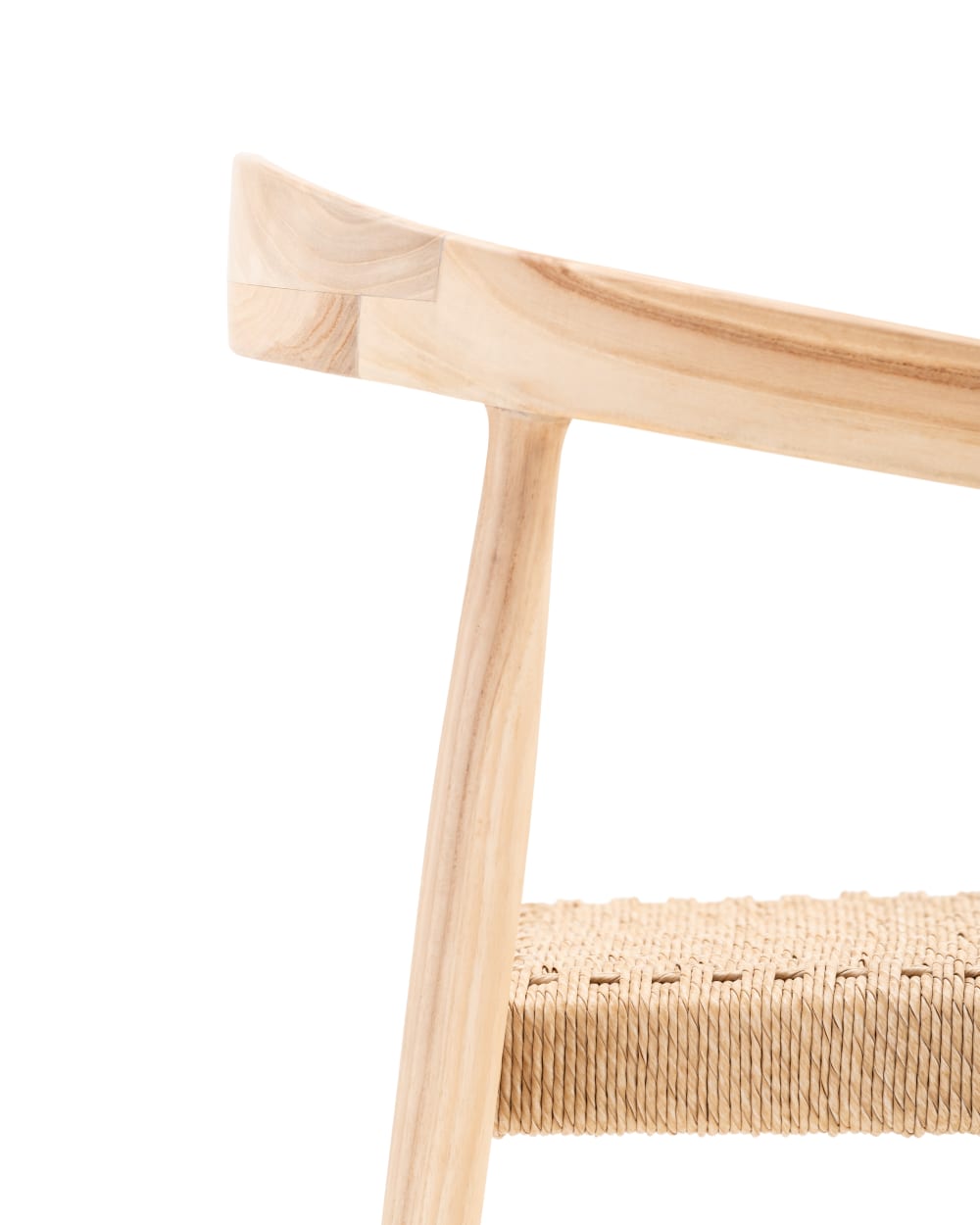 8er Set stapelbaren Gartensesseln aus Teak und Rattan - Maisons