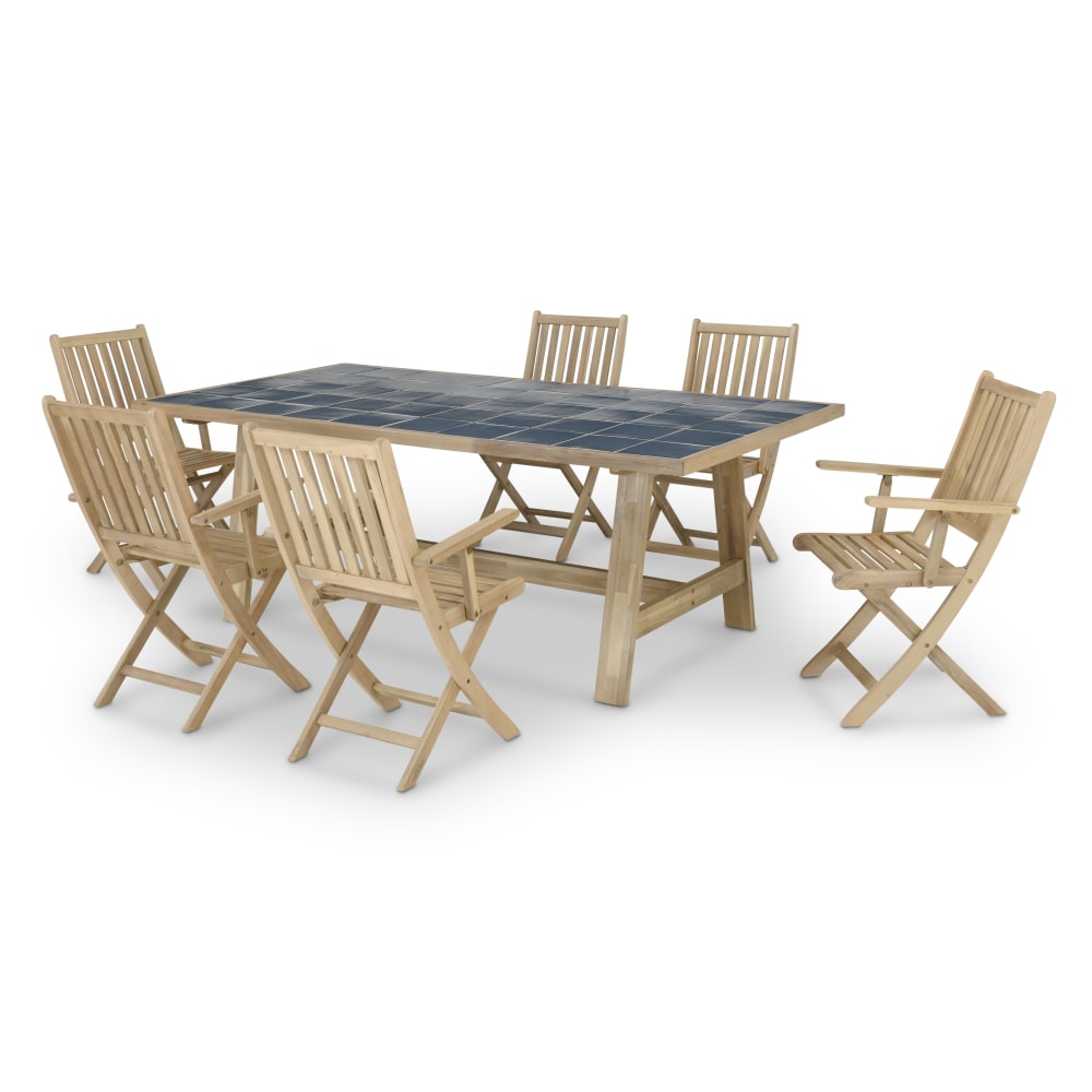 Ensemble table en bois - bleue