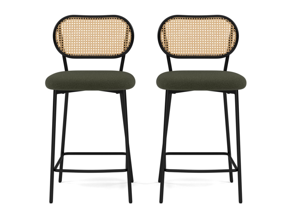 Lot de 2 tabourets en - cannage