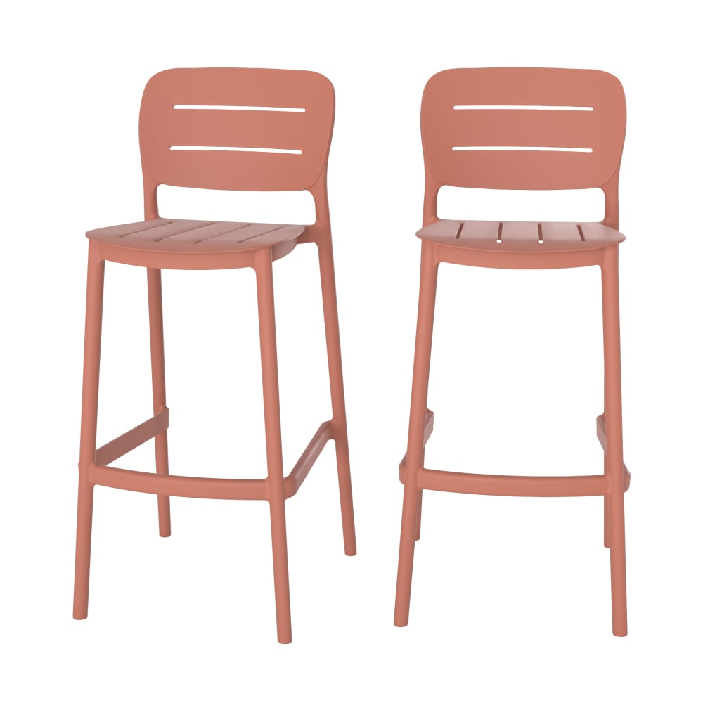 Lot 2 chaises bar - vieux rose