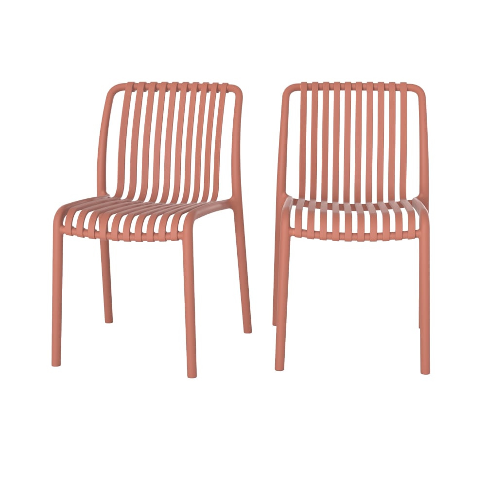 Lot 2 chaises jardin - vieux rose