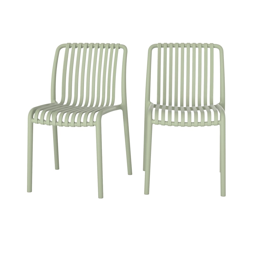 Lot 2 chaises jardin - vert pastel