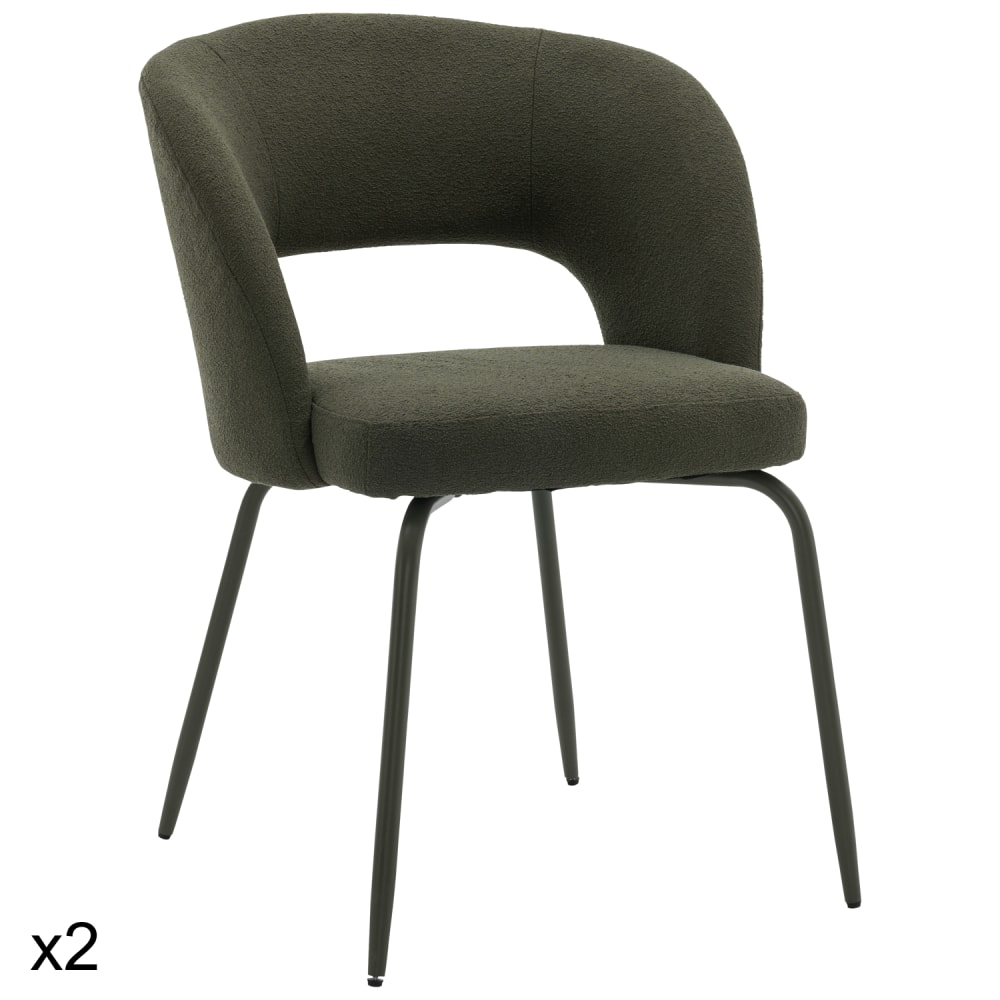 Lot de 2 chaises en tissu