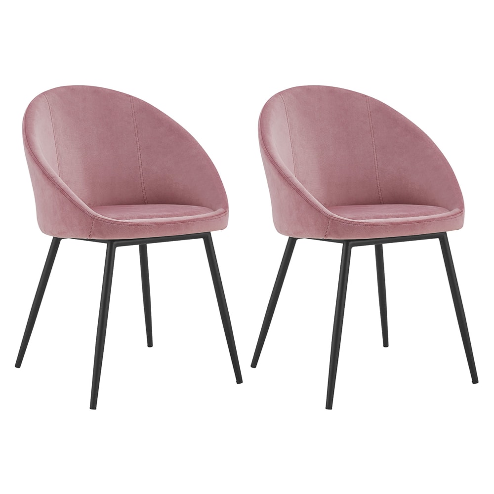 Lot de 2 chaises vintage en velours rose