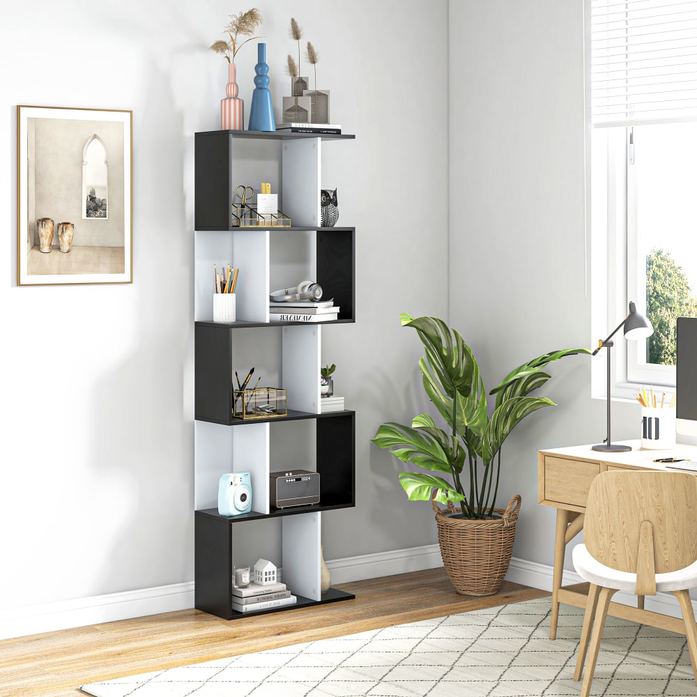 5-fach-S-Form-Bücherregal, zweifarbig Holz - Maisons Du Monde
