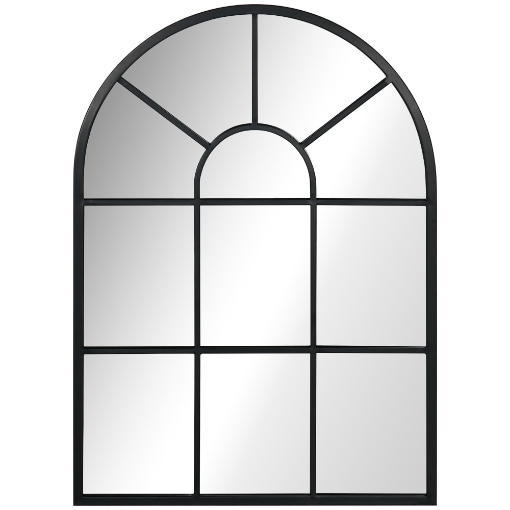 Miroir verrière arche style industriel cadre métallique noir