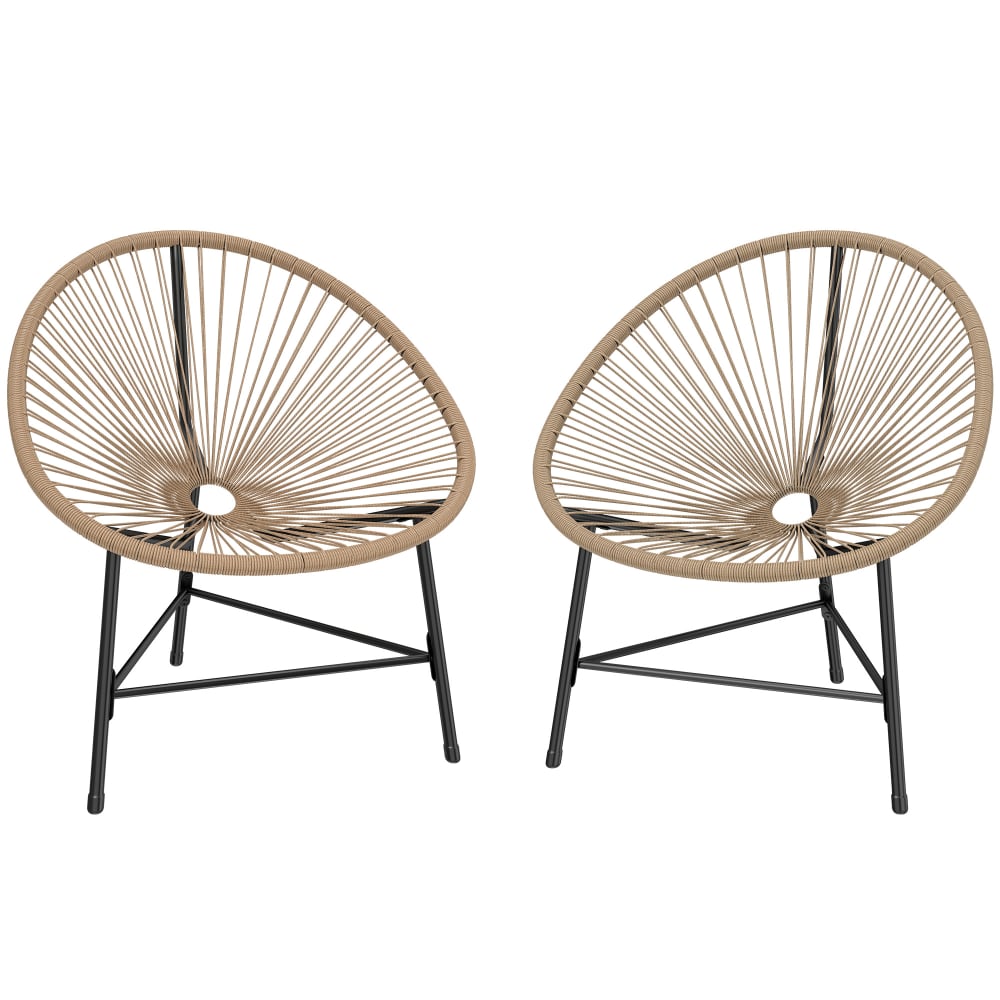 Lot de 2 fauteuils de jardin acapulco 2 places résine tressée naturel