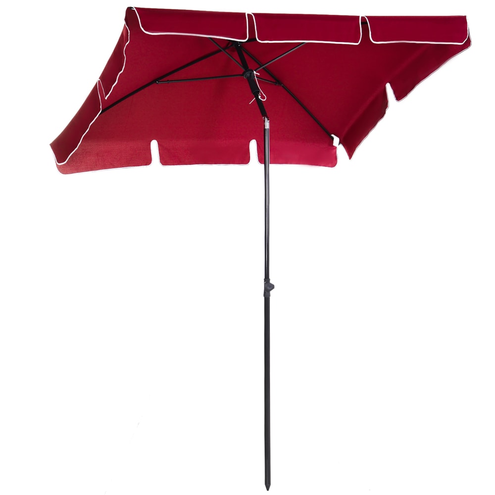 Parasol rectangulaire inclinable rouge