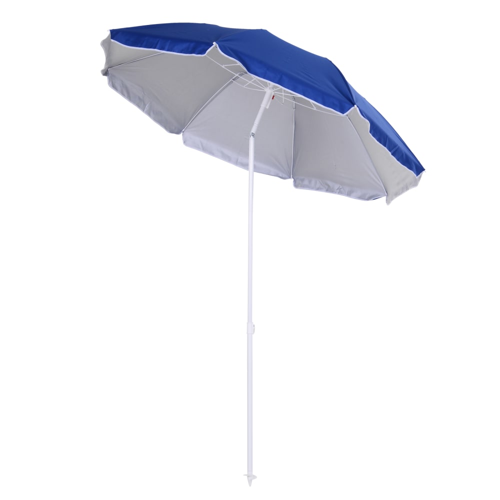 Parasol inclinable octogonal de plage bleu