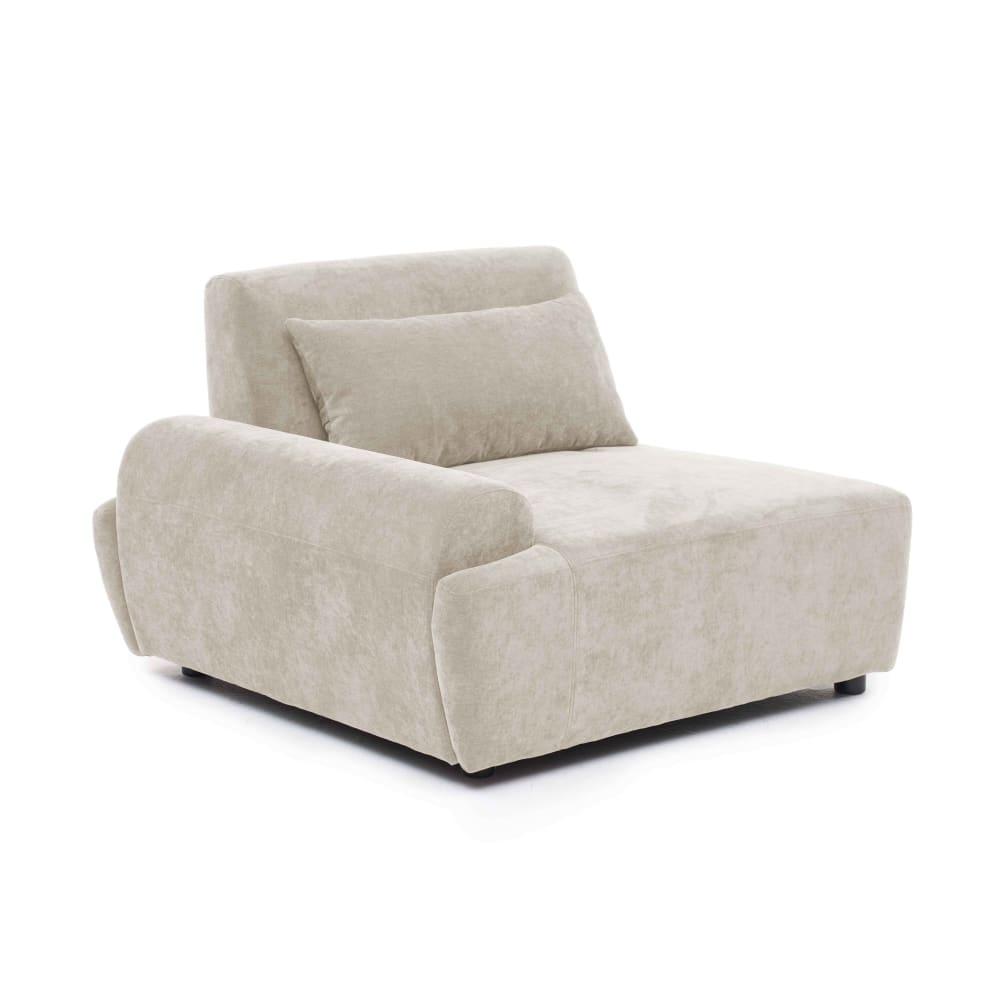 Fauteuil droit canapé modulable en tissu dossier ajustable 109 cm écru