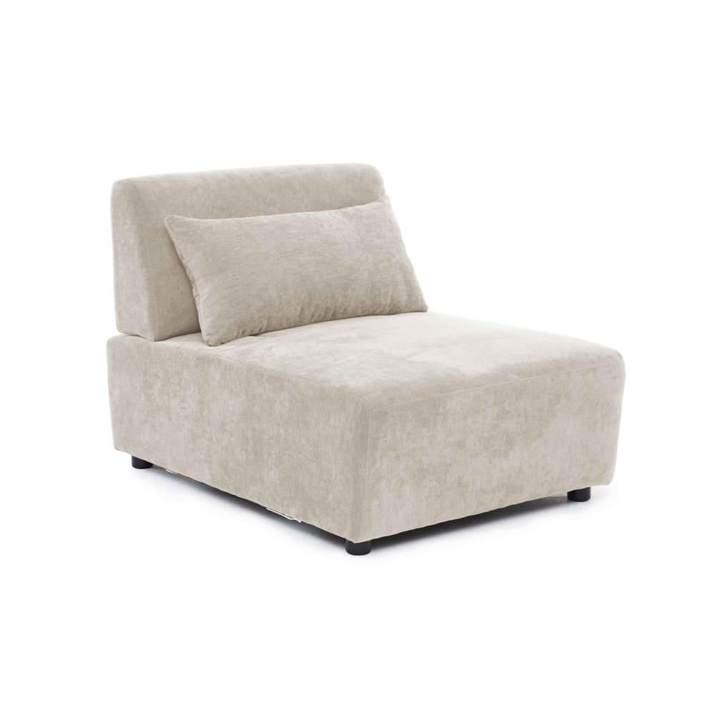 Fauteuil pour canapé modulable en tissu dossier ajustable 85 cm écru
