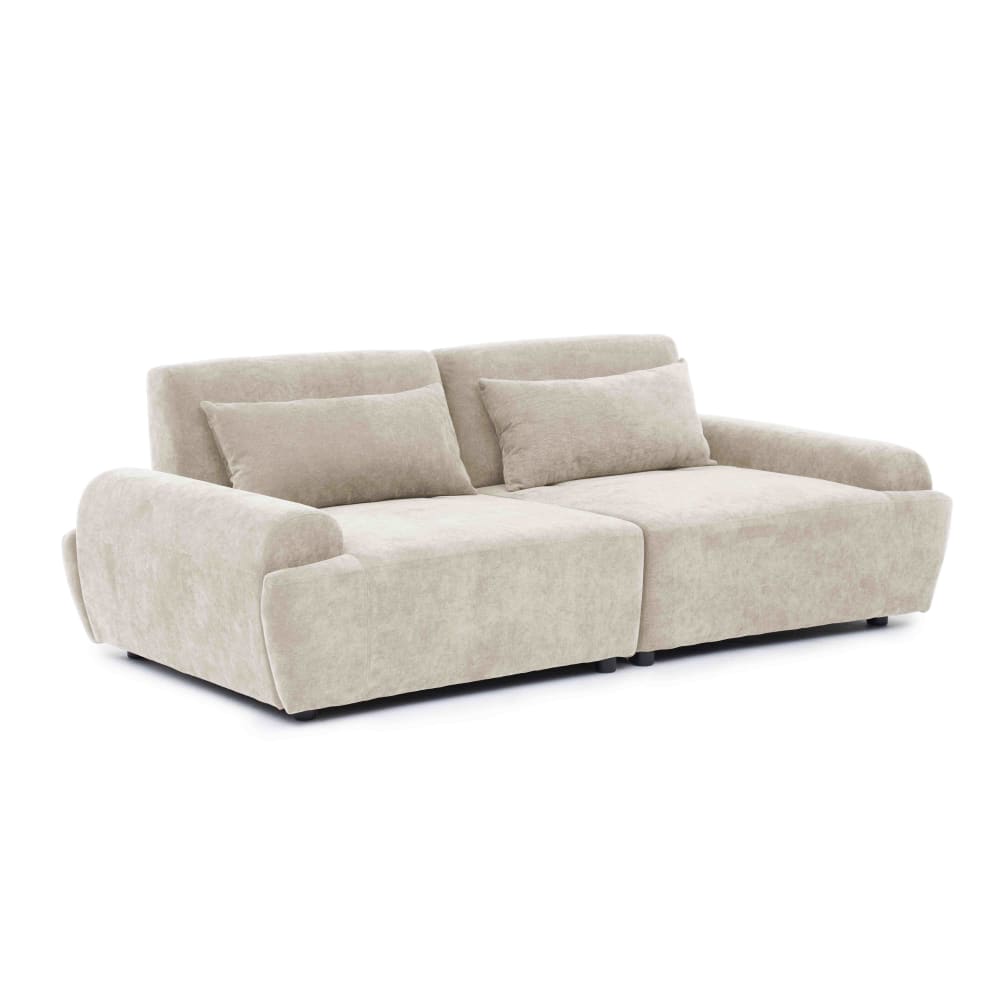 Canapé modulable en tissu 2 places dossier ajustable 218 cm écru
