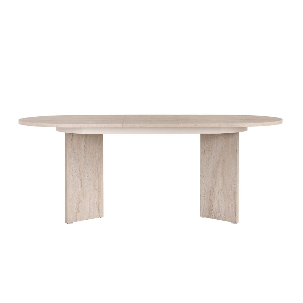 Table à manger extensible 6 à 8 pers. L160/200 cm - Effet Travertin