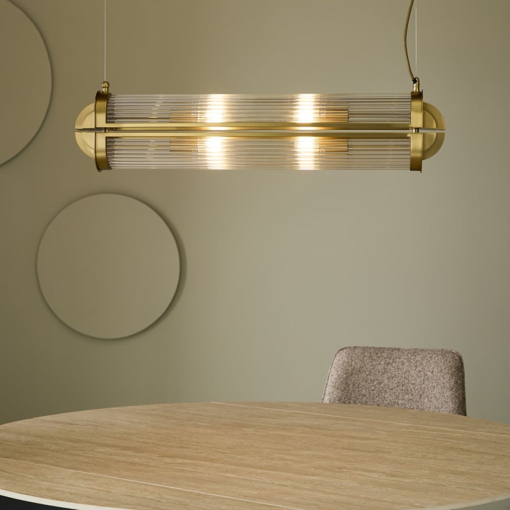 Lustre en verre et métal chromé — vue 3