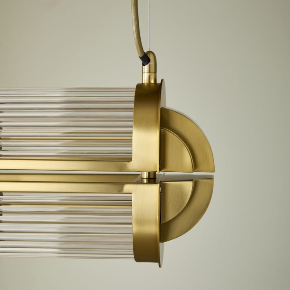 Lustre en verre et métal chromé — vue 4