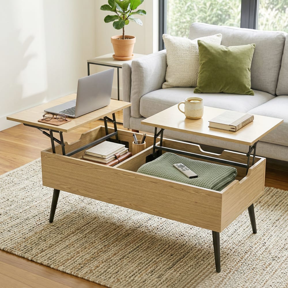 HOMCOM Couchtisch mit verstecktem Fach - Maisons Du Monde