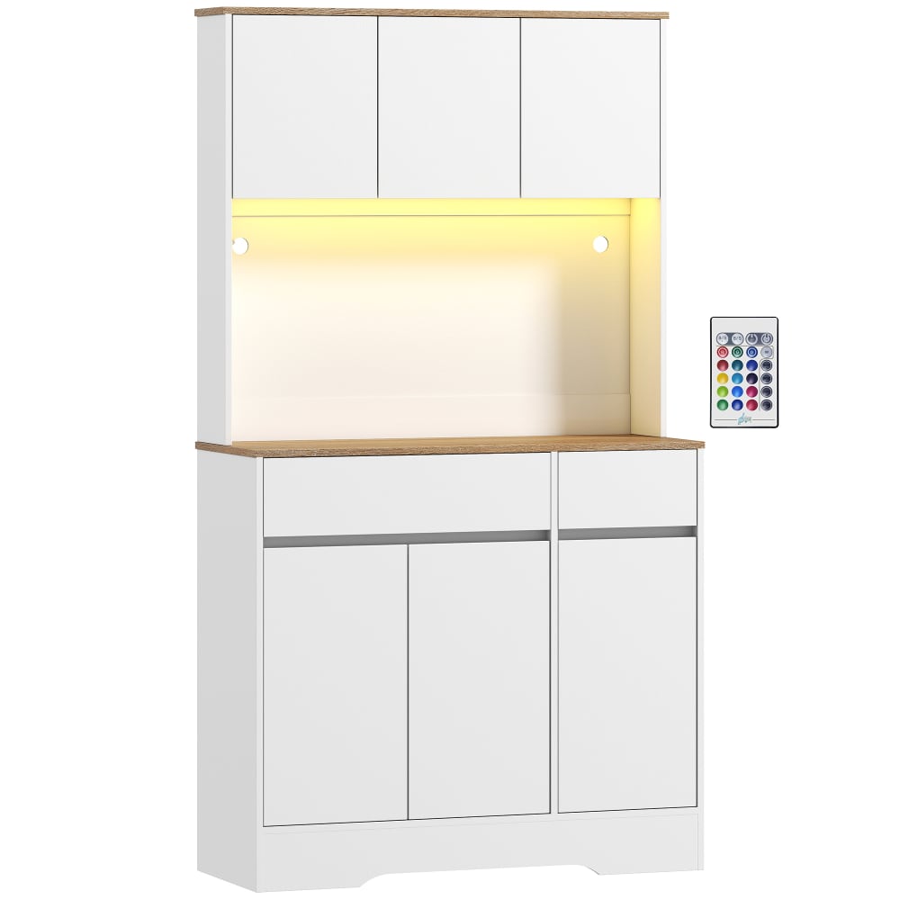 Homcom HOMCOM Küchenbuffet mit RGB-LED-Licht, Küchenschrank style modern Mehrfarbig Spanplatte