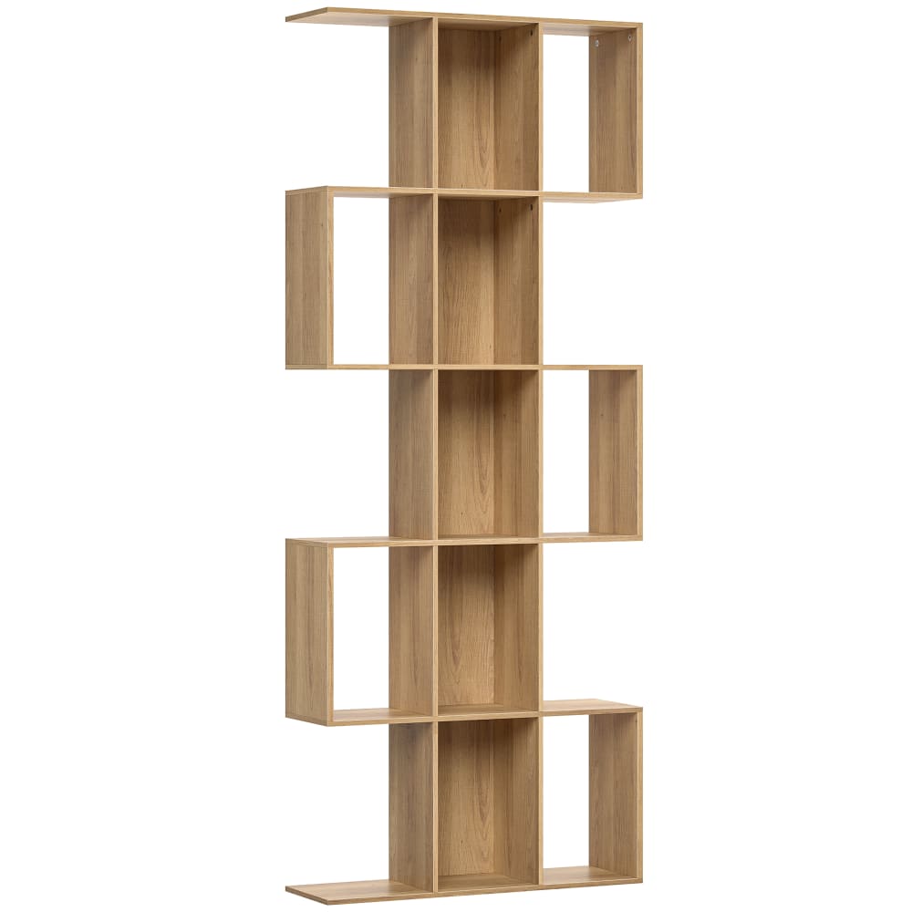 Bibliothèque 5 niveaux 15 compartiments MDF chêne — Beyit