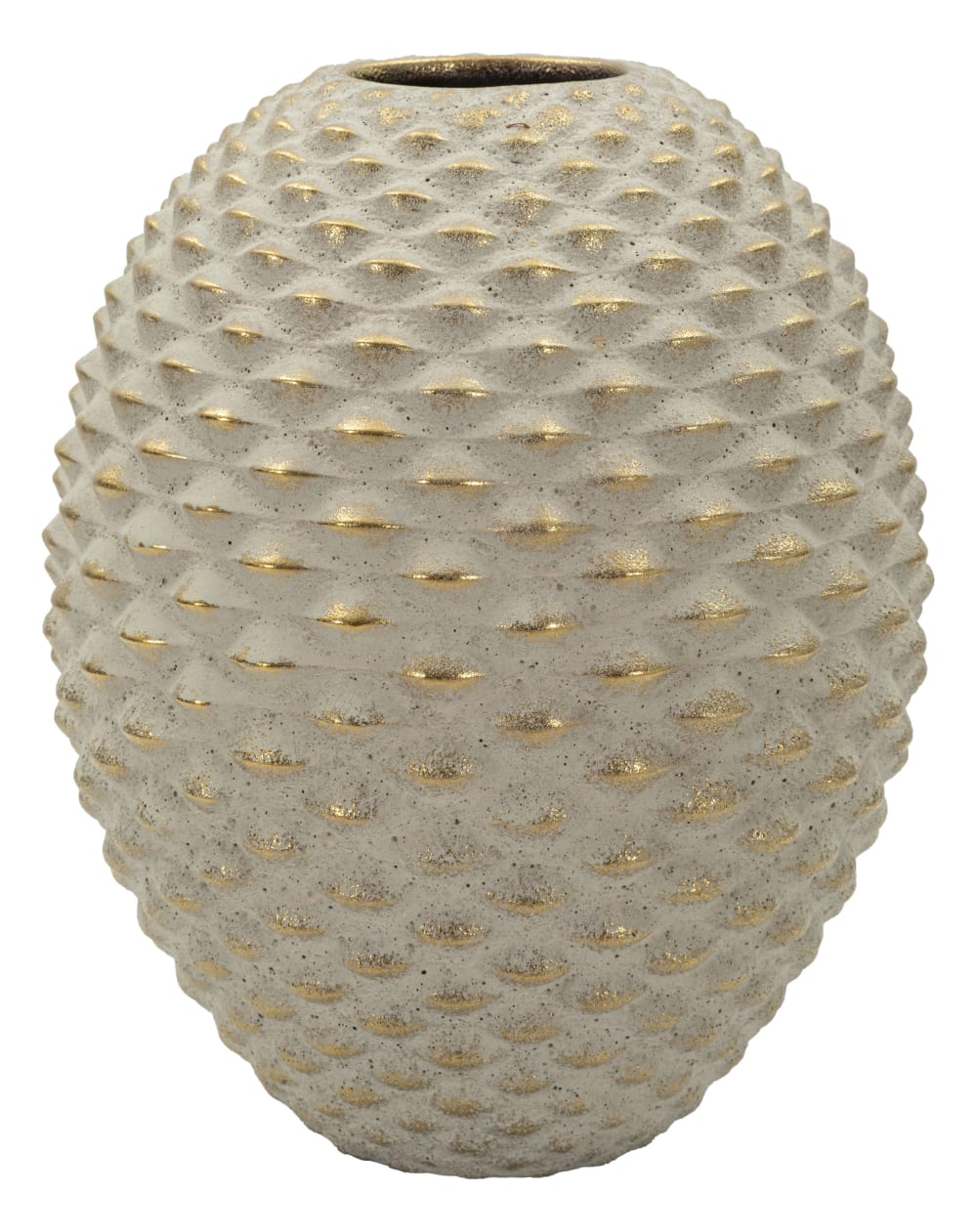 Vase en résine beige Ø 23,5 x 28,5 cm