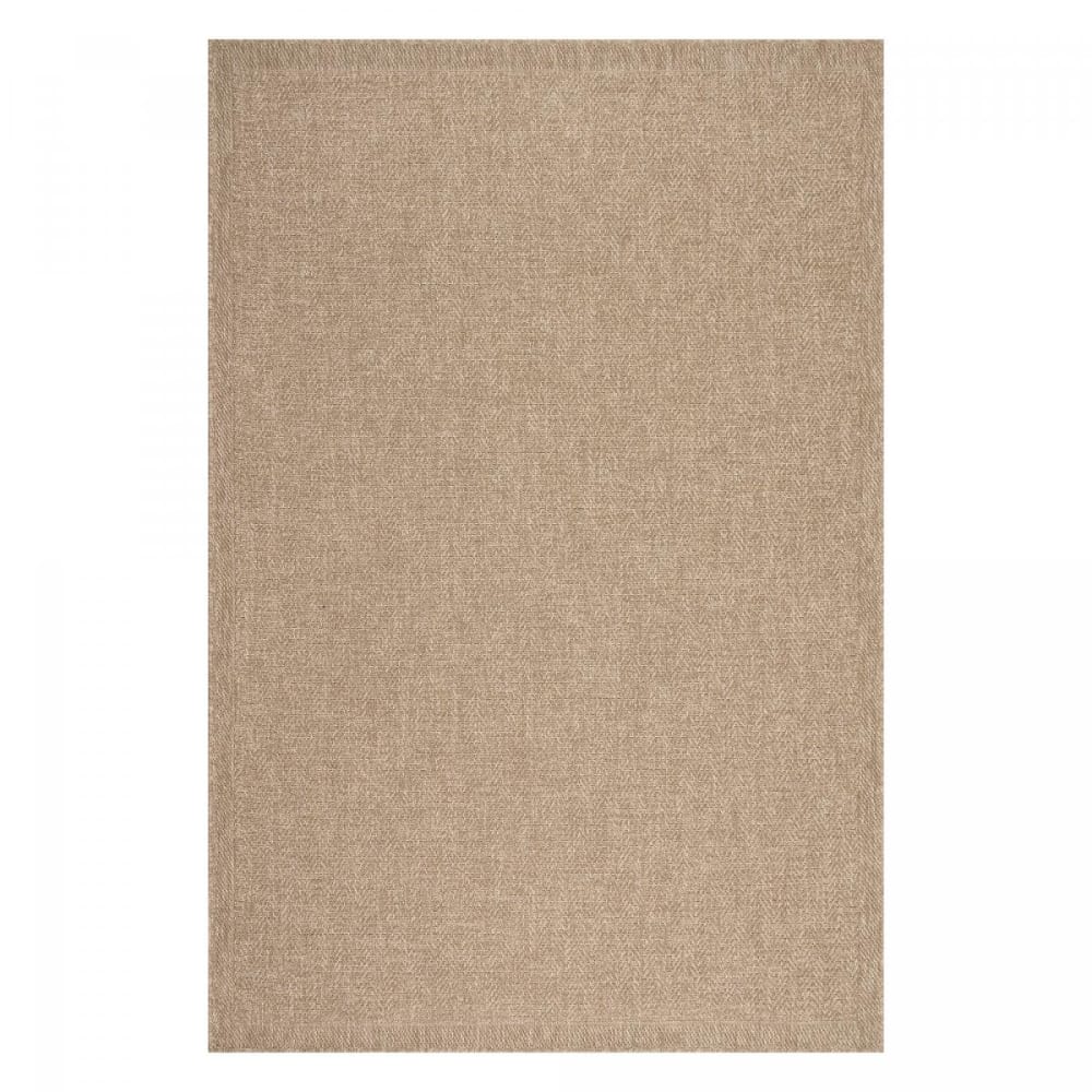 Tapis extérieur intérieur aspect jute motif uni beige 160x230