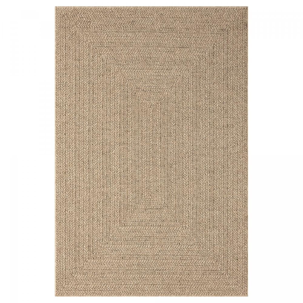 Tapis extérieur intérieur aspect jute ton sur ton beige 200x290
