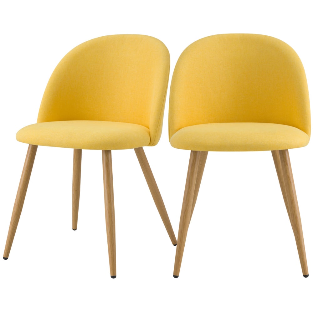 Lot de 2 chaises en tissu - pieds