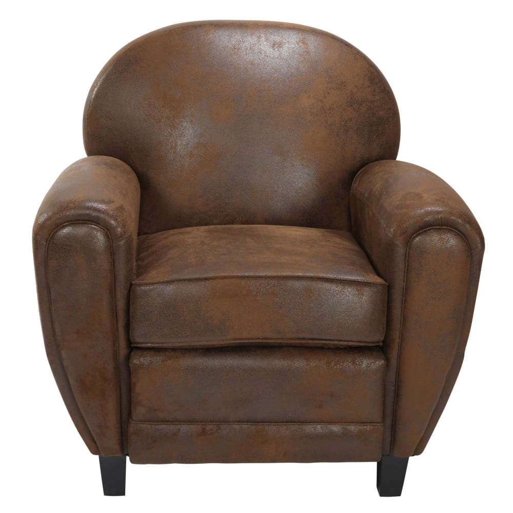 fauteuil marron vieilli