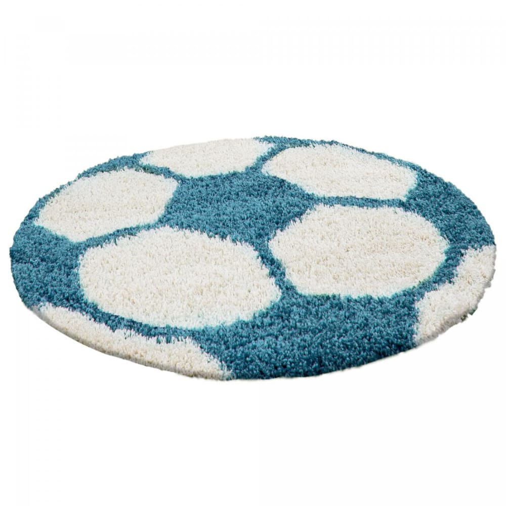 Tapis rond longues mèches faciles d'entretien pour enfant, vert ø100cm