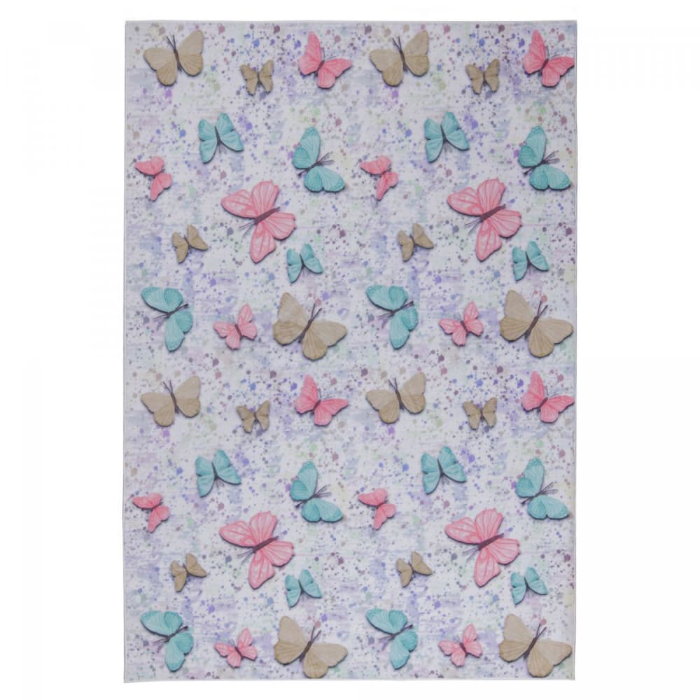 Tapis enfant 80x150 Ecru, rose, vert