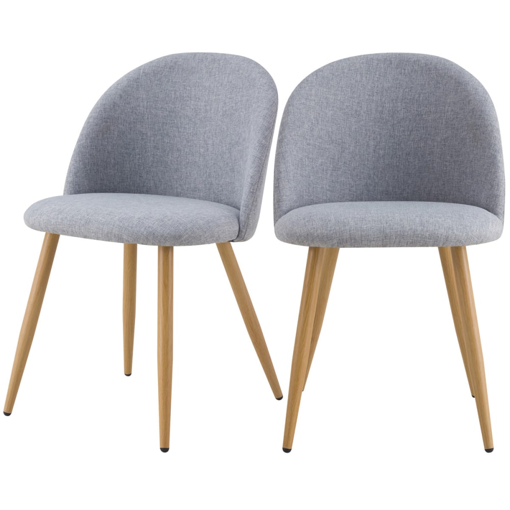 Lot de 2 chaises en tissu - pieds
