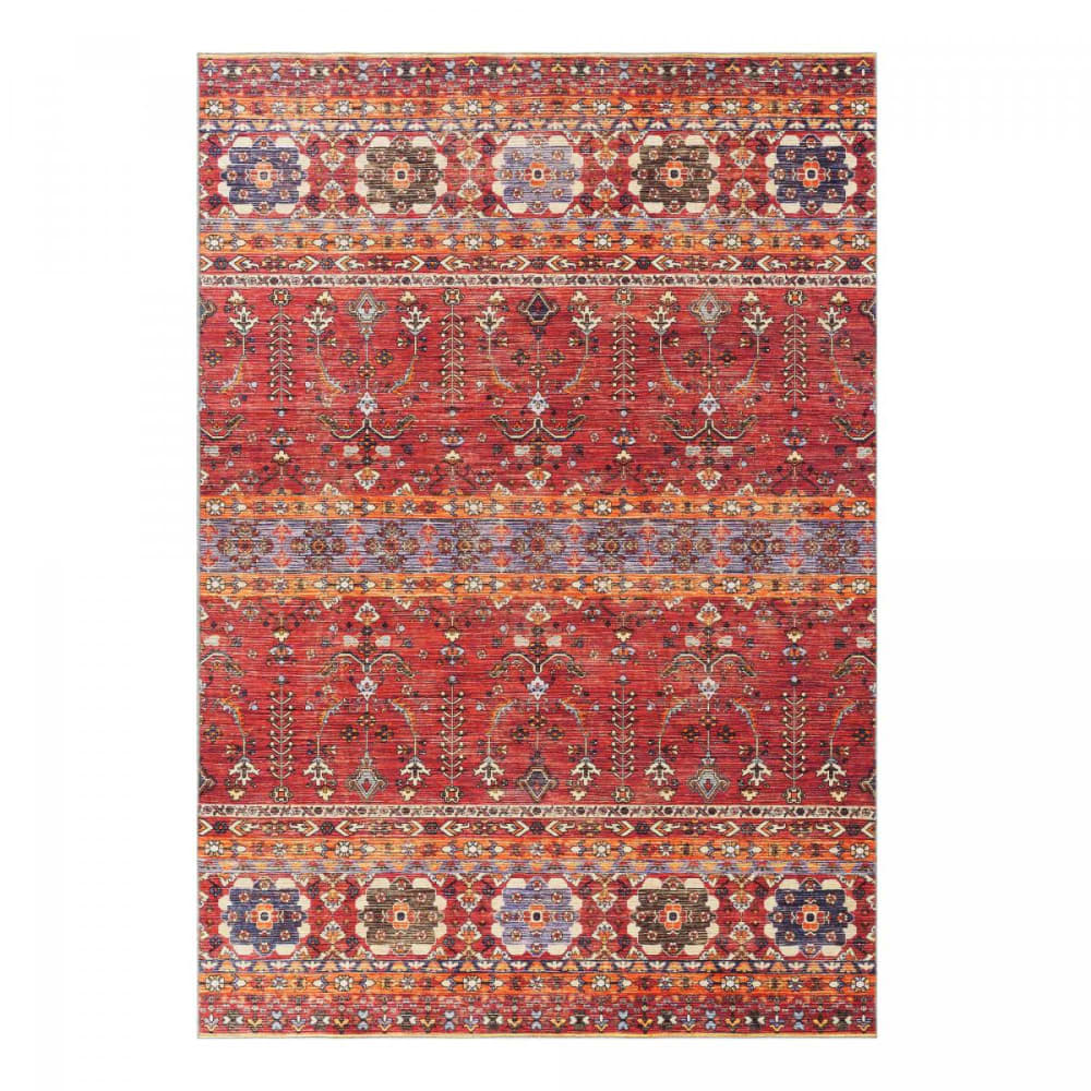 Tapis d'orient 120x170 rouge, bleu, blanc
