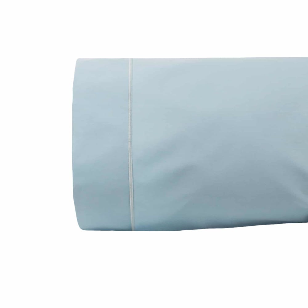 Taie de traversin en percale de coton bleu 140 cm