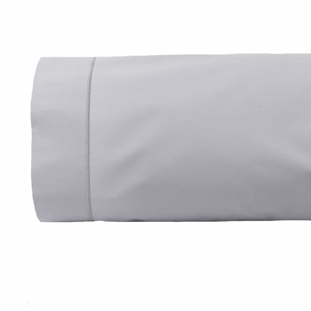 Taie de traversin en percale de coton gris 140 cm