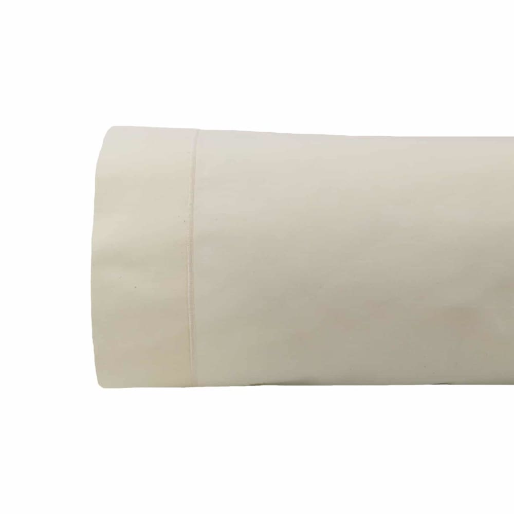 Taie de traversin en percale de coton ivoire 140 cm
