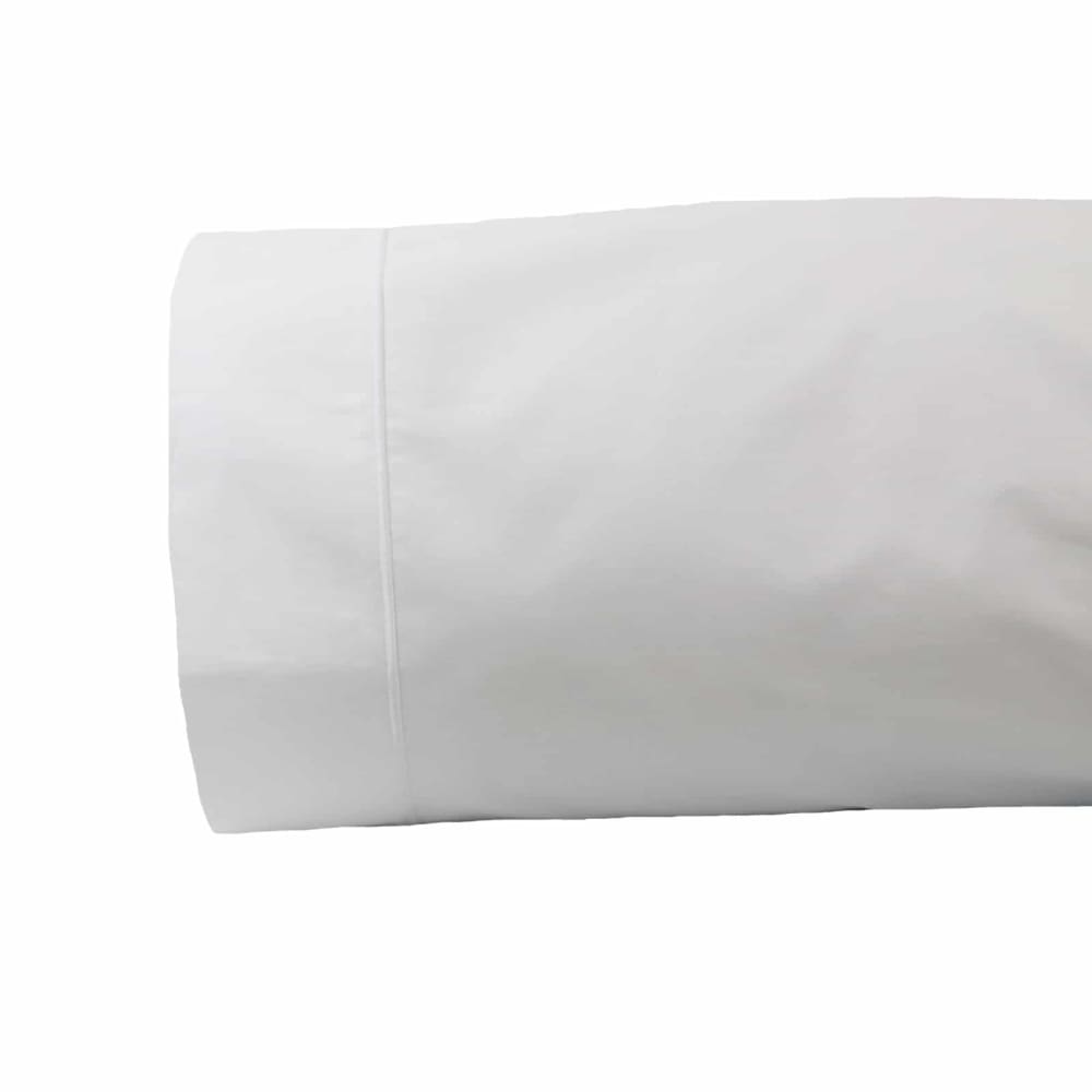 Taie de traversin en percale de coton blanc 140 cm