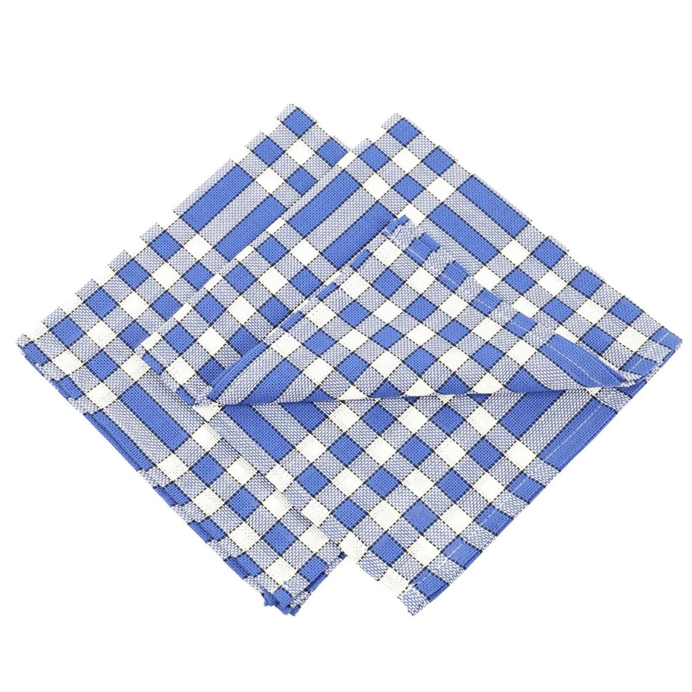 Lot de serviettes de table carreaux vichy normand bleu nelly Lot de serviettes de table carreaux vichy normand bleu nelly