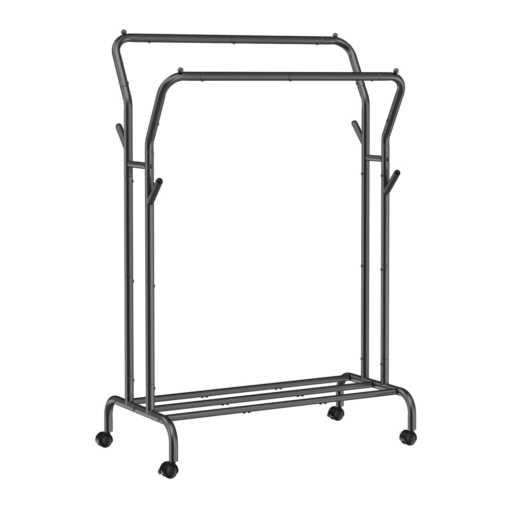 Portant à vêtements double barre mobile en acier noir — Beyit