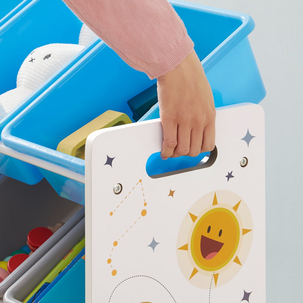Meuble de rangement de jouets pour enfant 4 niveaux 16 bacs blanc (SONGMICS) - Image 2