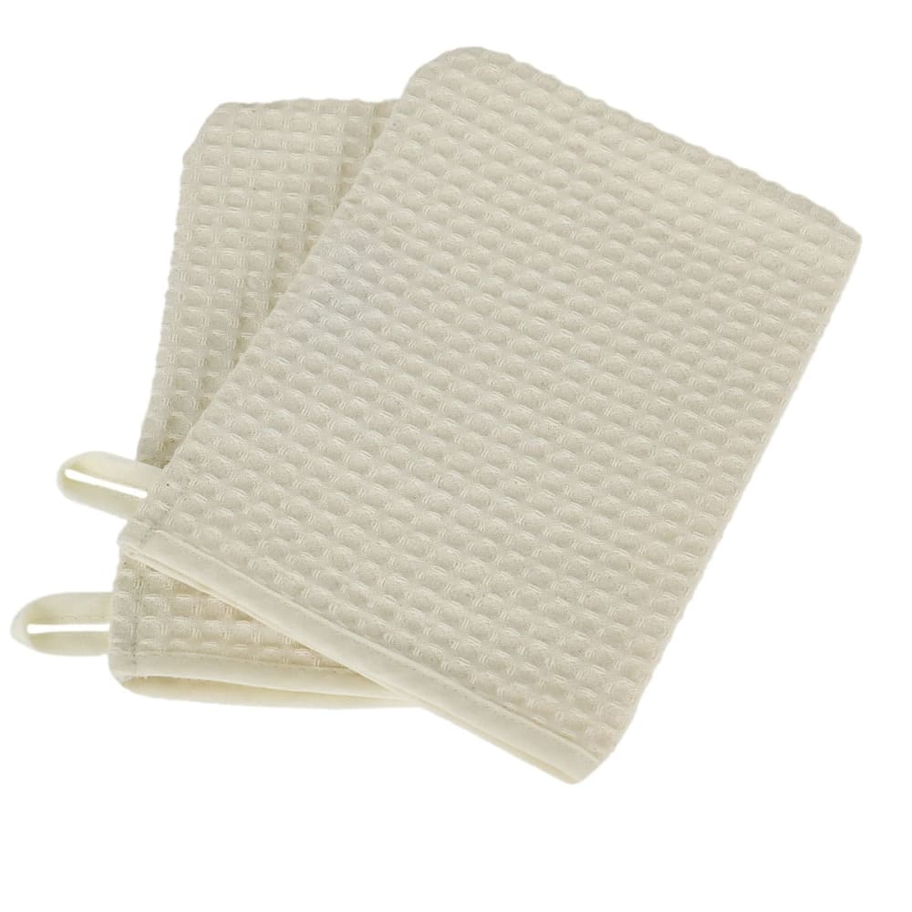 Lot de 2 gants de toilette nid d'abeille week end