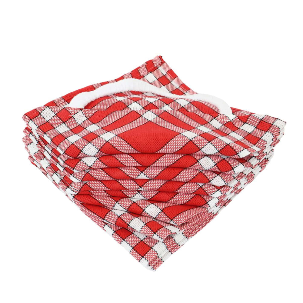 Lot de 10 bavoirs coton carreaux vichy clean Lot de 10 bavoirs coton carreaux vichy clean