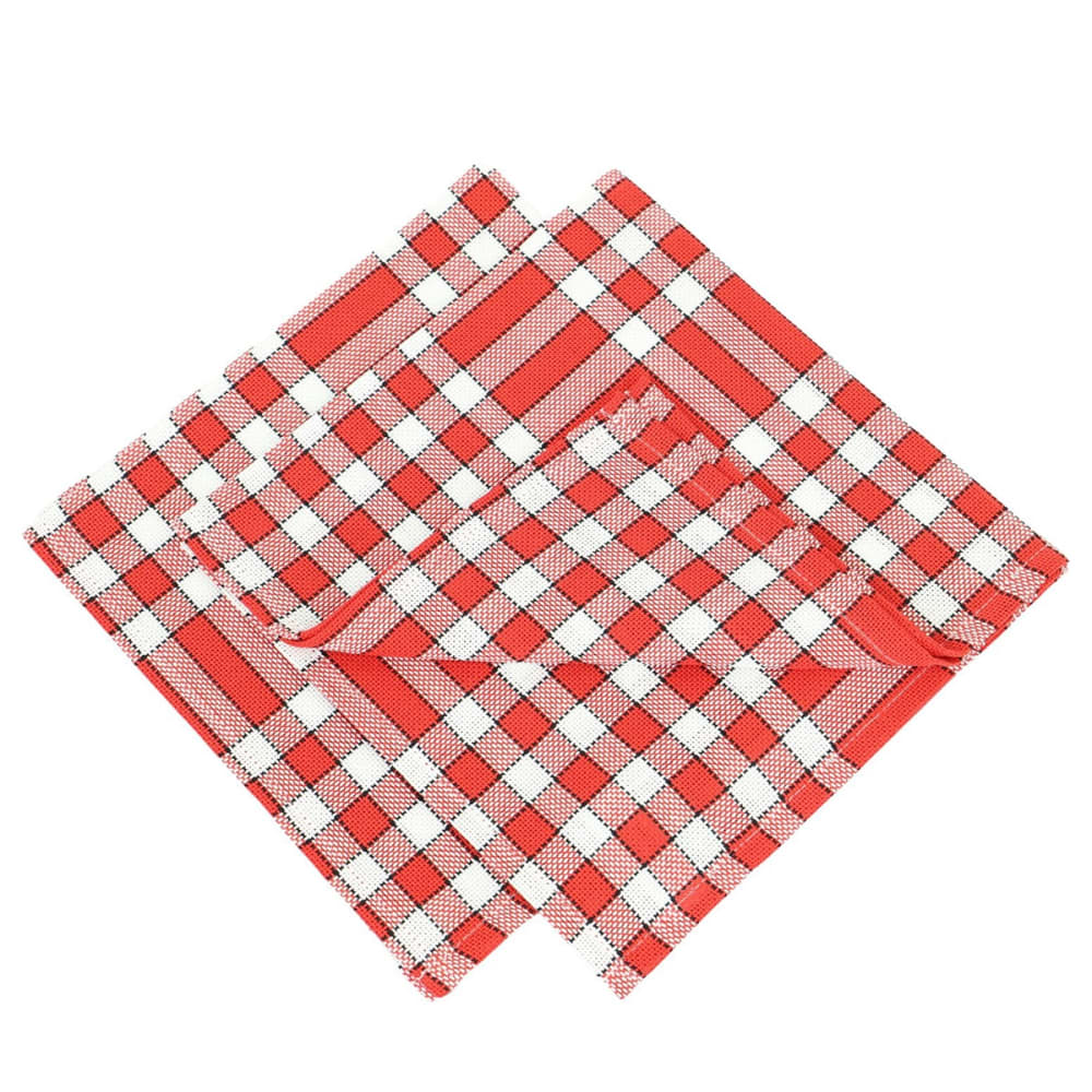 Lot de serviettes de table carreaux vichy normand rouge nelly Lot de serviettes de table carreaux vichy normand rouge nelly