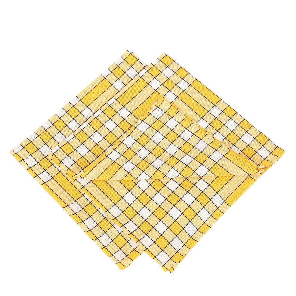 Lot de serviettes de table carreaux vichy normand jaune nelly Lot de serviettes de table carreaux vichy normand jaune nelly