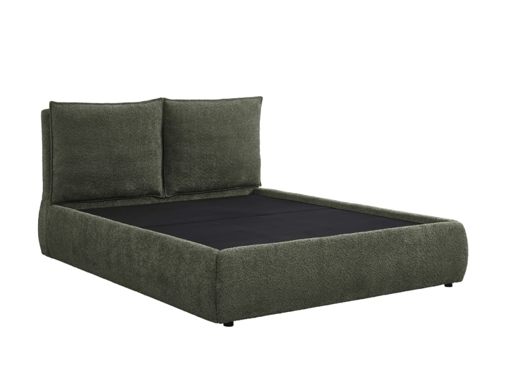 Lit coffre en tissu bouclette