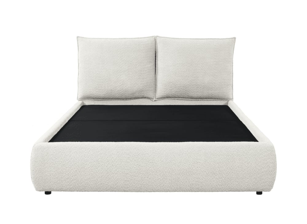 Lit coffre en tissu bouclette