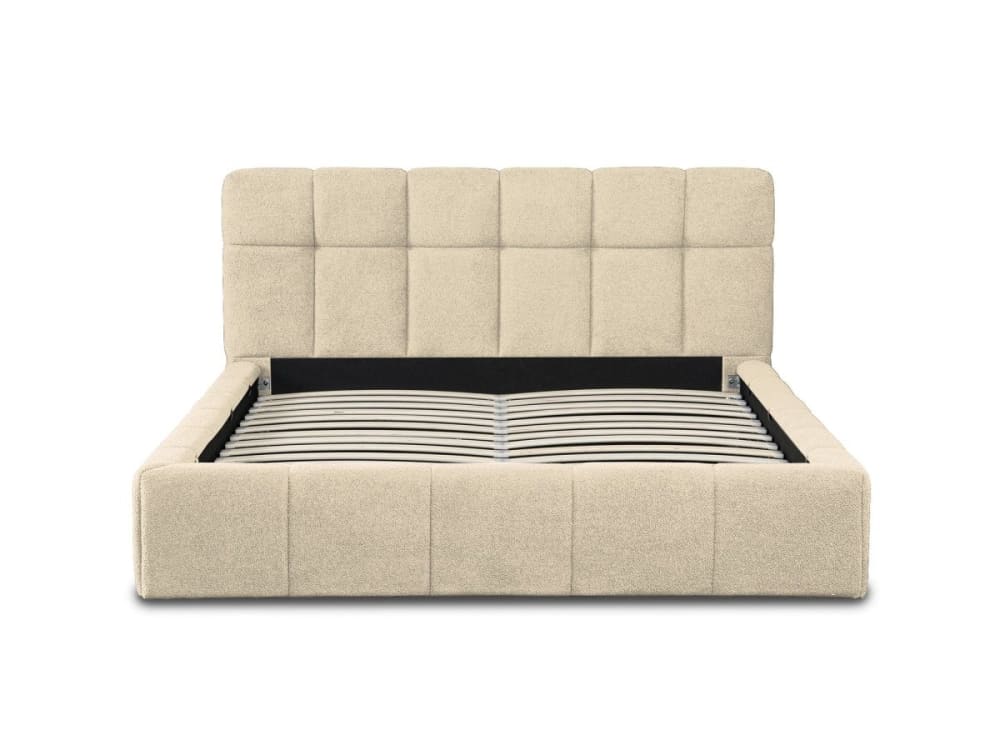 Lit coffre en tissu bouclette