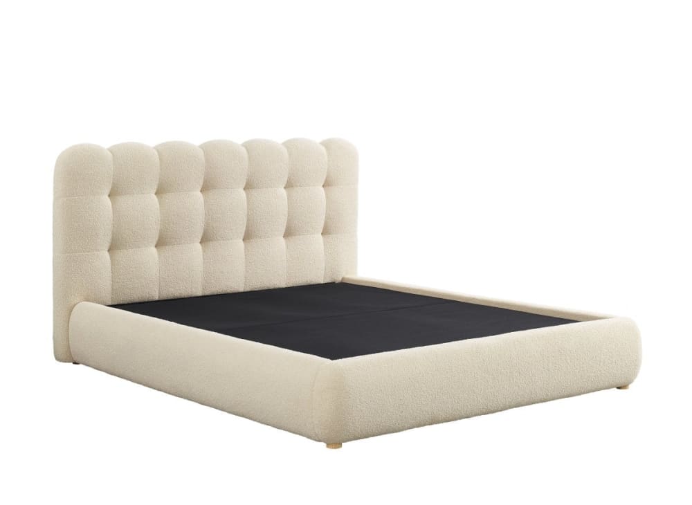 Lit coffre en tissu bouclette