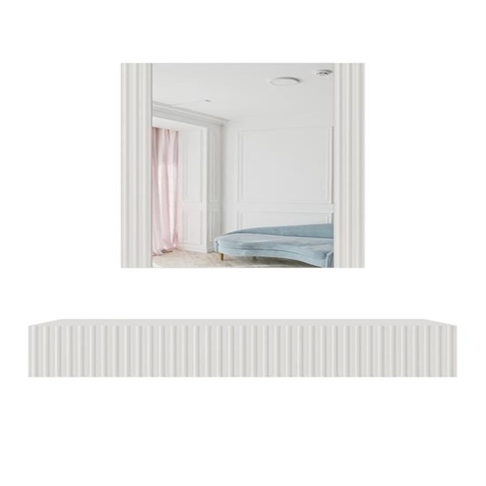 MSO Designer-Hänge-Schminktisch mattweiß + Spiegel style modern - Holz