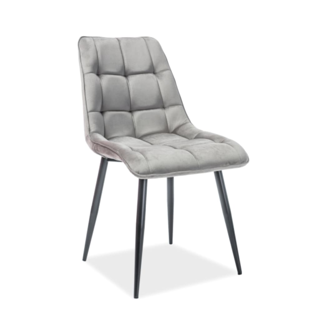 MSO Designer-Stuhl aus grauem Samt und schwarzen Beinen style modern Öko-Tex Zertifikat - Samt